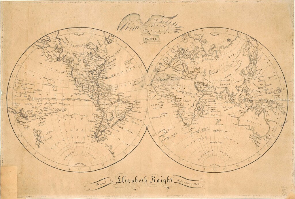 Vintage Map of the World, 1810 – wallmapsforsale