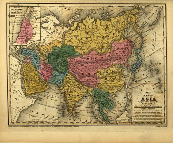 Vintage Map of Asia, 1839