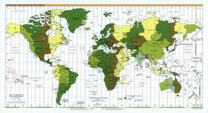 Map of Standard Time Zones of the World