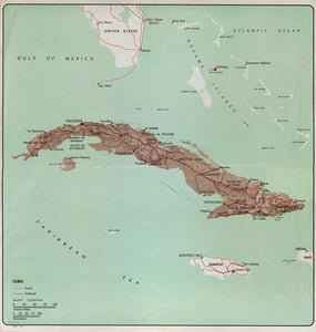Map of Cuba, 1962 Framed Push Pin Map