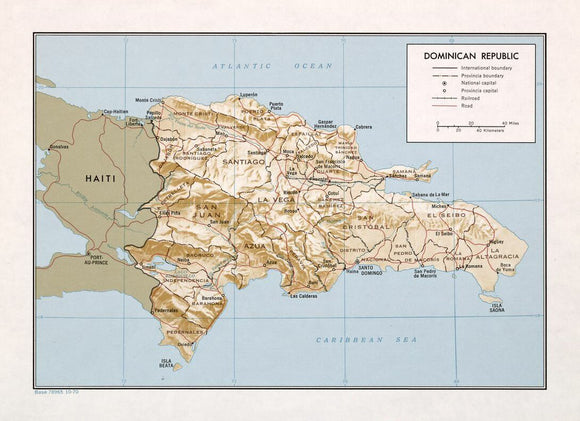 Map of Dominican Republic Framed Push Pin Map