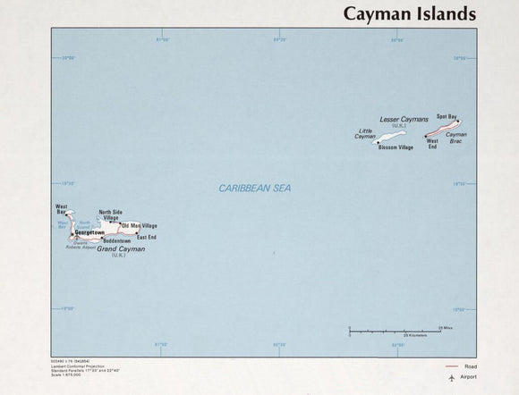 Map of Cayman Islands