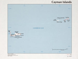 Map of Cayman Islands Framed Dry Erase Map