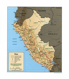 Map of Peru Framed Dry Erase Map