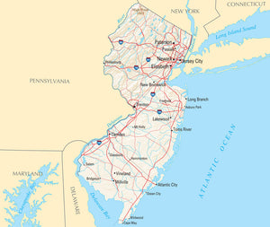 Map of New Jersey NJ - Reference Map