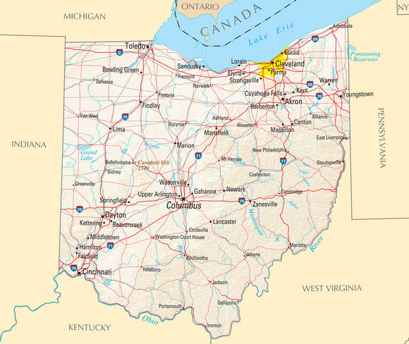 Map of Ohio OH - Reference Map