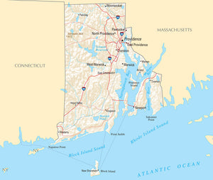 Map of Rhode Island RI - Reference Map