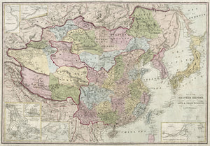 Vintage Map of the Chinese empire, compiled from native & foreign authorities, 1847