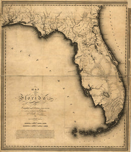 Vintage Map of Florida, 1823