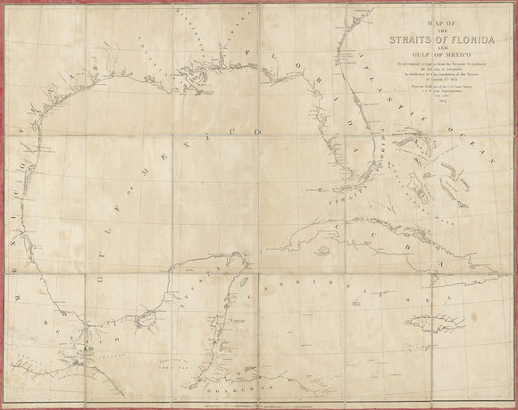 Vintage Map of the Straits of Florida and Gulf of Mexico : to accompany a report from the Treasury Department by Israel D. Andrews in obedience to the resolution of the Senate of March 8th, 1851, 1852