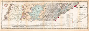 Vintage Geological Map of Tennessee, 1869