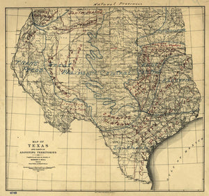 Vintage Map of Texas, 1899