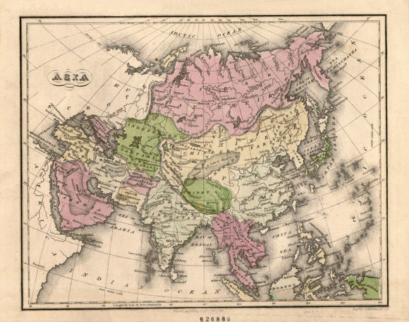 Vintage Map of Asia, 1835