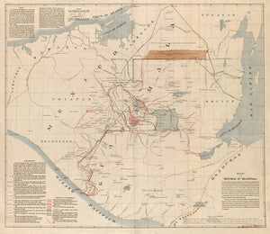 Vintage Map of the Republic of Guatemala, 1895