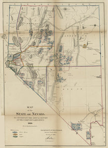 Vintage Map of the State of Nevada : to accompany the Annual Report of the Commr. Genl. Land Office, 1866