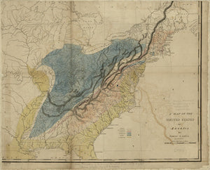 Vintage Geological Map of the United States, 1809