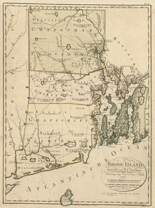 Vintage Map of Rhode Island, 1797