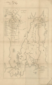 Vintage Map of the Island of Rhode Island or Aquidneck, 1849