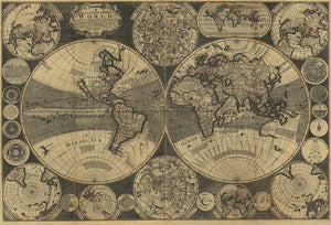 Vintage Map of the World, 1702
