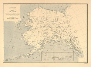 Vintage Map of Alaska, 1909