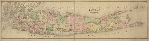 Vintage Map of Long Island, 1873