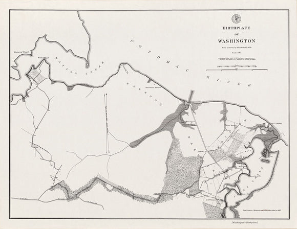 Vintage Map of Birthplace of Washington, 1976