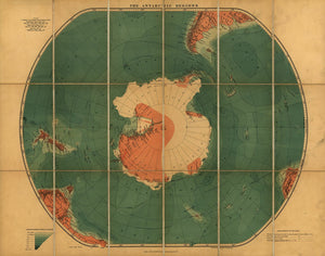 Vintage Map of The Antarctic Regions, 1900