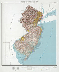 Map of State of New Jersey Framed Dry Erase Map