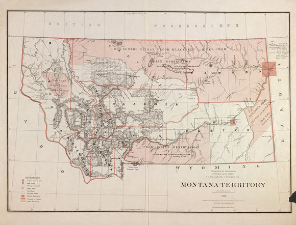 Montana Territory Map, 1879