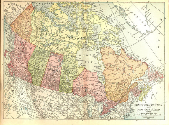Map of Canada and Newfoundland, 1912