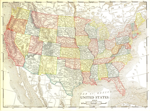 Map of the U.S., 1914