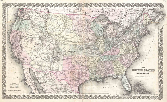 Map of the United States of America, 1855