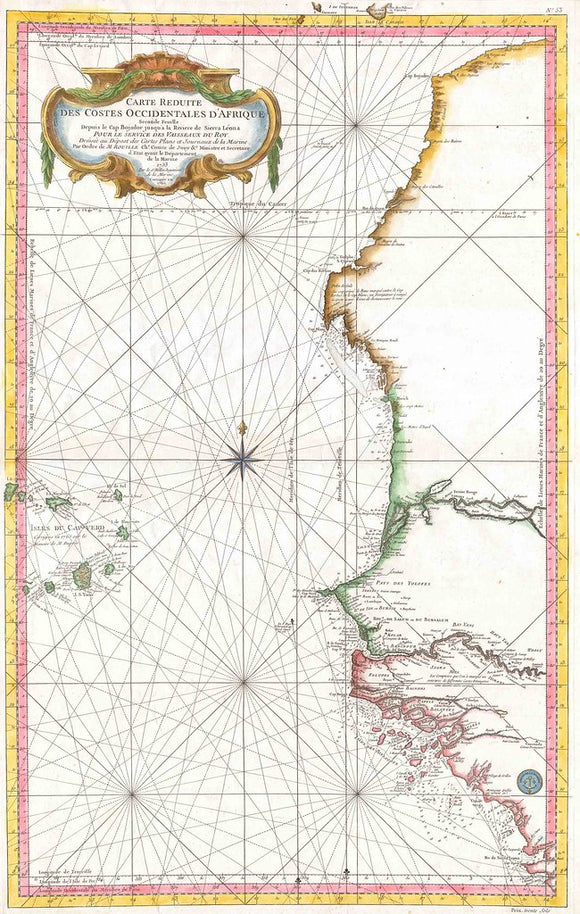 Sea Chart of Western Senegal, Gambia, 1865
