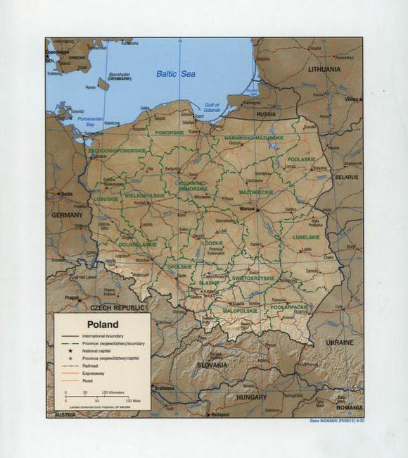 Map of Poland Framed Dry Erase Map