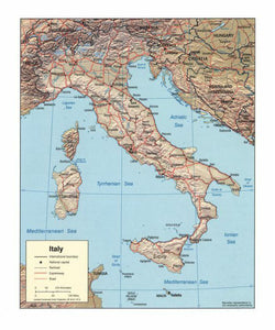 Map of Italy Framed Dry Erase Map