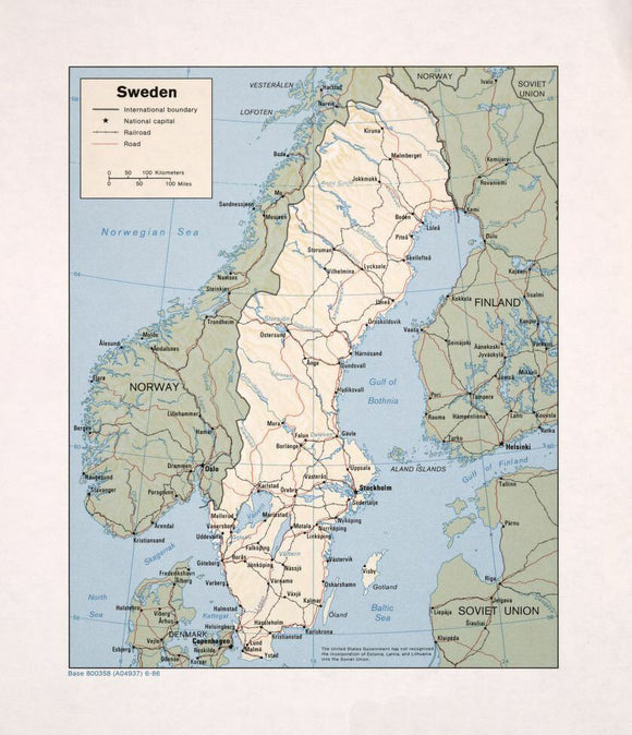 Map of Sweden Framed Dry Erase Map