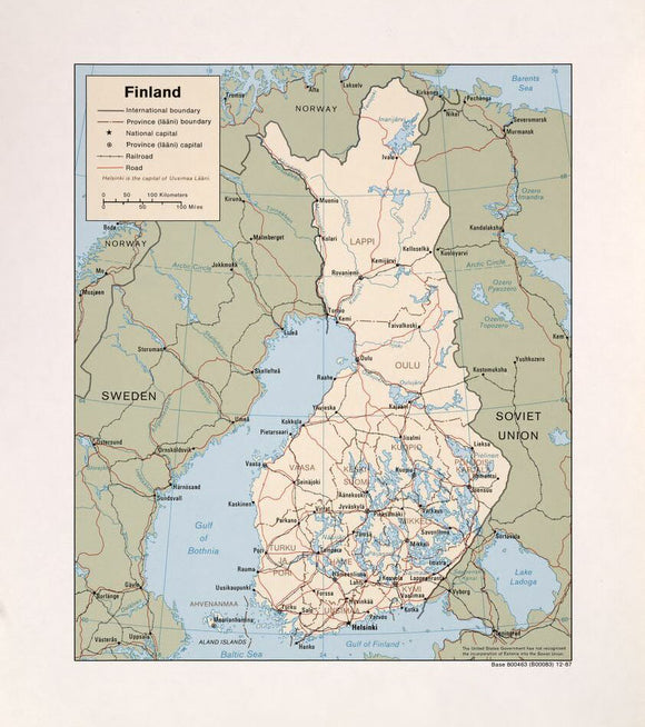 Map of Finland Framed Push Pin Map
