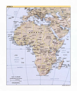 Map of Africa Framed Dry Erase Map