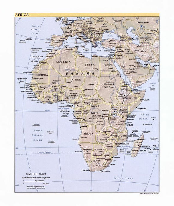 Map of Africa Framed Push Pin Map
