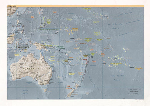 Map of Oceania Framed Push Pin Map