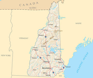 Map of New Hampshire NH - Reference Map