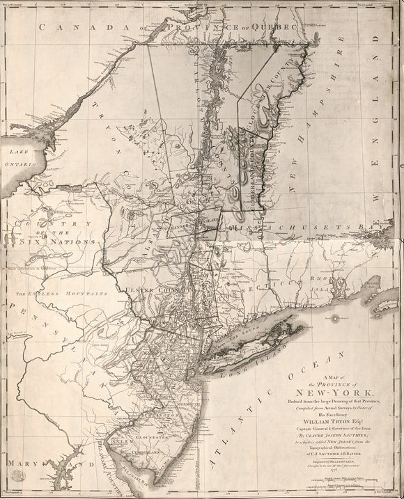 Vintage Map of New York, 1776