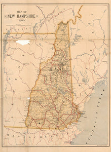 Vintage Map ofNew Hampshire, 1890