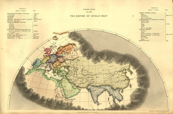 Vintage Historical Atlas, in a series of maps of the world as known at different periods, constructed upon an uniform scale, and coloured according to the political changes of each period, 1846