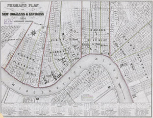 Vintage Map of New Orleans & environs, 1854