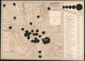 Vintage Map of Libraries, Washington D.C., 1926