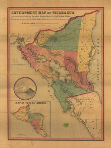 Vintage Map of Nicaragua : from the latest surveys ordered by President Patricio Rivas and Genl. William Walker ; executed under the supervision of the Señor Fermín Ferrer, Governor of the Western Department, 1856