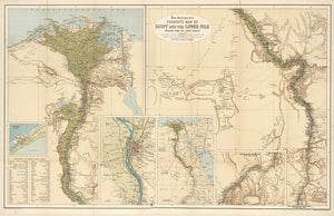 Vintage Map of Egypt, 1897