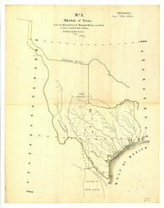 Vintage Map of Texas with the boundaries of Mexican States as shown on General Austin's map of Texas published by R. S. Tanner, 1839