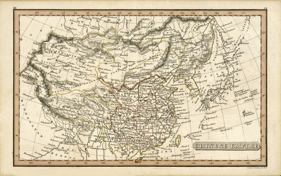 Vintage Map of Chinese empire, 1828